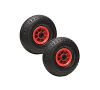 Lot de 2 roues gonflables pour chariot 26 x 8.5 cm - Axe 25 mm - Linxor Noir