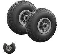 IDMarket Lot de 2 roues increvables 250 mm pour diable et chariot alésage 16 mm