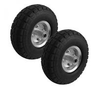 Linxor - Lot de 2 Roues increvables pour Chariot 25 x 8 cm - Axe 16 mm