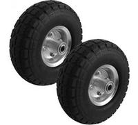 Lot de 2 roues increvables pour chariot 25 x 8 cm - Axe 16 mm - Linxor Noir G