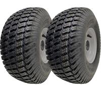 Lot de 2 roues pour tondeuse à gazon 15 x 6,00-6 - Moyeu de 65 mm, pneu sur jante roulements 20 mm