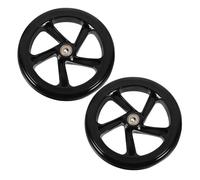 Lot de 2 roues rechange noires 175 mm for trottinette, skateboard, fauteuil roulant électrique, véhicule ou autre. En polyuréthane durable