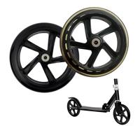 Lot de 2 roues silencieuses en polyuréthane pour scooters, patins à roulettes, chariots, chariots, meubles, fauteuils roulants (180 mm x 30 mm, noir)