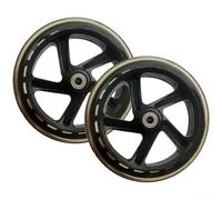 Lot de 2 roues silencieuses en polyuréthane pour scooters, patins à roulettes, chariots, chariots, meubles, fauteuils roulants (145 mm x 30 mm, translucides)