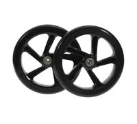 Lot de 2 roues skateboard en PU noir haute élasticité et résistance à l'usure 180 mm for trottinette électrique, avec roulements