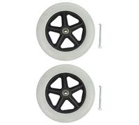 Lot de 2 roues universelles de 19 cm - Pneus solides de rechange pour fauteuil roulant, scooter - Roulement AOD de 5/16"