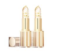 Lot de 2 rouges à lèvres thermoactifs au pH avec changement de couleur - Tenue 24 heures - Feuille d'or Lipstick Color Changing - Baume à lèvres hydratant et rouge à lèvres pH adaptatif pour femme