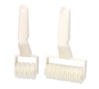 Lot de 2 Rouleau à Losanges Pâtisserie, Découpoir Quadrillage Pâte Plastique pour Tarte et Pizza Outil de Boulangerie Blanc Grande et Petite Taille Kit