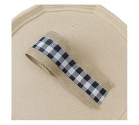 Lot de 2 rouleaux 12 m Juteband Sackleinenrolle 6 cm Breit Leinenband Geschenkband Dekoband Jute Bänder Natürliche Vintage Bastelband Weihnachtband für DIY Handwerk Hochzeit Party Mitte schwarz-weiß