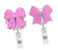 Lot de 2 rouleaux de badges en acrylique rétractables pour porte-badges nominatifs - Porte-badge - Porte-clés pour noms de cartes