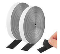 Lot de 2 rouleaux de bande autocollante extra forte 10 m Noir - 16 mm de large | 10 m de bande pour moustiquaires, rideaux | adhésif puissant pour surfaces lisses