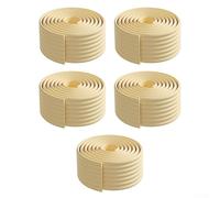 Lot de 2 rouleaux de bande d'étanchéité autocollante insonorisante pour porte et fenêtre, réduction du bruit et joint d'air, mousse élastique à cellules fermées, usage domestique (beige)