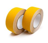 Lot de 2 rouleaux de bandes antidérapantes - 10 m x 50 mm - Pour escalier, douche, baignoire - Pour l'intérieur et l'extérieur - Jaune