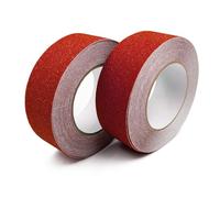 Lot de 2 rouleaux de bandes antidérapantes - 10 m x 50 mm - Pour escalier, douche, baignoire - Pour l'intérieur et l'extérieur - Rouge