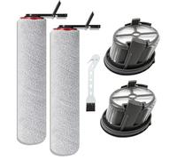 Lot de 2 rouleaux de brosse de rechange et filtre HEPA compatibles avec les aspirateurs Mova M50 Ultra/X4 Pro/X4 Plus, 2 rouleaux de brosse, 2 filtres HEPA, 1 brosse de nettoyage