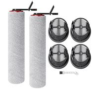 Lot de 2 rouleaux de brosse de rechange pour aspirateur sec et humide Mova M50 Ultra/X4 Pro/X4 Plus, 2 rouleaux de brosse, 4 filtres à sec, 1 brosse de nettoyage