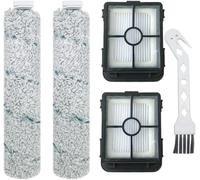 Lot de 2 rouleaux de brosse multi-surfaces + 2 filtres + 1 brosse de nettoyage pour aspirateur Bissell pour aspirateur CrossWave Cordless Max 2554 2590 2596 2765 Series Wet Dry