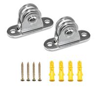 Lot de 2 rouleaux de câble nickelés - Réduction du bruit - Petit rouleau de levage - Convient pour l'intérieur et l'extérieur - Rouleau de levage de qualité supérieure