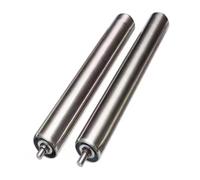 Lot de 2 rouleaux de convoyeur en acier robuste, 5,1 cm de diamètre x 45 cm de long, rouleaux de courroie de transfert industriel avec roulements, compatibles avec des largeurs de 10 à 101,6 cm