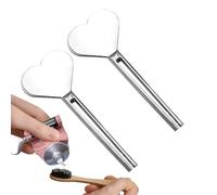 Lot de 2 rouleaux de dentifrice en acier inoxydable - Distributeur manuel pour tubes de dentifrice et crème pour les mains - Accessoire de salle de bain