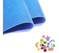 Lot de 2 rouleaux de feuilles de mousse à paillettes pour loisirs créatifs - 40 cm x 60 cm - Bleu clair - Pour Noël, salle de classe, tableau d'affichage, découpe, décoration à suspendre, cadeaux de