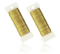 Lot de 2 rouleaux de fil de bricolage - 50 m de fil fin - Fil pour bijoux et décoration - Doré