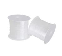 Lot de 2 rouleaux de fil de pêche transparent en nylon non élastique de 0,6 mm de diamètre pour décoration de Noël, fabrication de bijoux, loisirs créatifs, pêche - 15 m