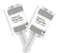 Lot de 2 rouleaux de film plastique extensible de calibre 80, 12 cm x 254 m, avec poignées, parfait pour les petits articles, les déménagements et les meubles