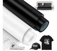 Lot de 2 rouleaux de film thermocollant intelligent pour Cricut Joy Xtra - 14 x 200 cm - Noir et blanc