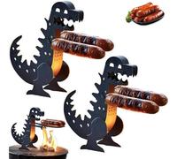 Lot de 2 rouleaux de hot-dog amusants en forme de dinosaure, supports amusants pour hot dog et rôtissoire réutilisables pour hot-dogs dinosaures, pour pique-nique, maison, camping