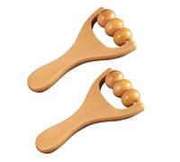 Lot de 2 rouleaux de massage à billes en bois, appareil de relaxation des muscles des jambes, convient pour hommes et femmes adultes