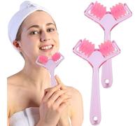 Lot de 2 rouleaux de massage pour le visage, raffermissement du cou, dissolvant graisse du menton, outil massage manuel, outils beauté, soins la peau anti-âge, visage vers le haut pour