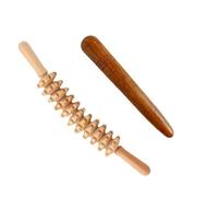 Lot de 2 rouleaux de massage pour thérapie du bois, rouleau de massage anti-cellulite, pour enlever la graisse, soulager les douleurs musculaires et façonner le corps, masseur naturel pour homme et