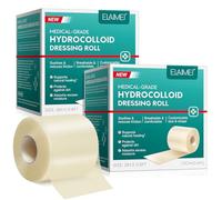 Lot de 2 rouleaux de pansement hydrocolloïde : rouleau auto-découpé, 5 cm x 3,6 m, grand patch hydrocolloïde pour plaie, bandage imperméable, invisible, indispensable pour la maison, autocollant