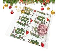Lot de 2 rouleaux de papier cadeau de Noël épais et lisse - Décorations festives faites à la main - Papier cadeau Père Noël - Pour la famille, les amis, les, les bureaux, les fêtes, les boîtes