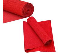 Lot de 2 rouleaux de papier crépon rouge - 50 cm de large et 250 cm de long - Pour la fabrication de fleurs, les cérémonies de mariage, les fêtes d'anniversaire, les fêtes et les loisirs créatifs