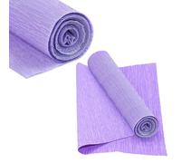 Lot de 2 rouleaux de papier crépon violet clair, 50 cm de large et 250 cm de long, pour la fabrication de fleurs, la cérémonie de mariage, la décoration de fête d'anniversaire, les vacances, les