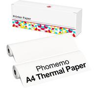Lot de 2 rouleaux de papier pour imprimante thermique A4, 210 mm x 6,5 m Compatible avec M832/M833/M834/M835/M836 Imprimante portable A4, pour voyage, maison, photo, facture