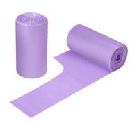 Lot de 2 rouleaux de petits sacs poubelle - 60 sacs poubelle robustes de 12 à 15 litres - Pour la maison, le bureau, la cuisine, la salle de bain et la chambre d'enfant - Violet