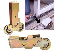 Lot de 2 rouleaux de porte de terrasse coulissante, rouleau tandem de 3,8 cm, roulement à billes en acier, roue arrière réglable de rechange pour porte coulissante en verre, moustiquaire, porte et