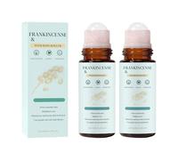 Lot de 2 rouleaux de quartz rose bio, sérum visage à l'encens avec rouleau en quartz rose, hydratant, raffermissant et lissant, hydratation profonde et durable (2 pièces, 50 ml)