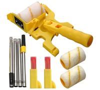 Lot de 2 rouleaux de rechange pour bordure de plafond, tige d'extension, 2 rouleaux de recharge et plateau pour peinture professionnelle sur murs et garnitures