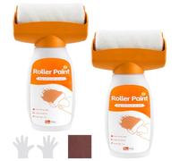 Lot de 2 rouleaux de réparation murale 2 en 1 - Peinture murale - Blanc - 500 g - Brosse à rouleau avec pâte de réparation murale - Peinture murale - Petit rouleau pour chambre à coucher, salon