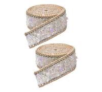 Lot de 2 rouleaux de ruban à coudre avec strass