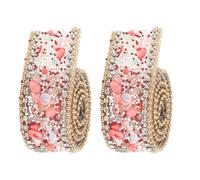 Lot de 2 rouleaux de ruban à coudre avec strass