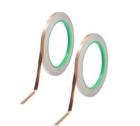 Lot de 2 rouleaux de ruban adhésif double face en feuille de cuivre 20 m x 5 mm pour protéger les limaces et les réparations électriques