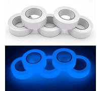 Lot de 2 rouleaux de ruban adhésif fluorescent - Ruban d'avertissement lumineux - Ruban de marquage autocollant pour escaliers, échelles, sols glissants, intérieur et extérieur - Bleu - 2 cm x 5 m