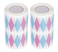 Lot de 2 rouleaux de ruban adhésif pour emballage de gâteau - 0,08 x 10 m - Bordure rigide - Forme de diamant