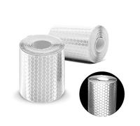 Lot de 2 rouleaux de ruban adhésif vinyle autocollant de 3 m x 50 mm, réflexion prismatique haute intensité, ruban de sécurité/marquage, blanc