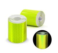 Lot de 2 rouleaux de ruban adhésif vinyle autocollant de 3 m x 50 mm, réflexion prismatique haute intensité, ruban de sécurité/marquage, jaune